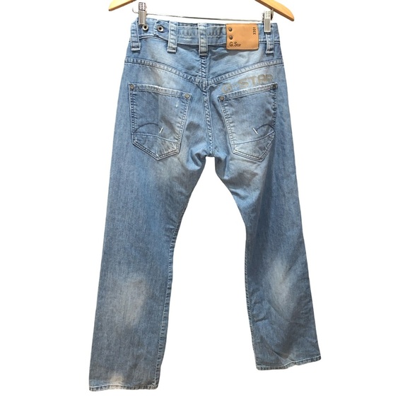 G Star Raw Radar Low Jeans Men 30x32 Contrast Stitch Straight Grunge Distressed - Picture 2 of 8